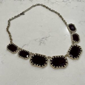 Gold and maroon statement necklace